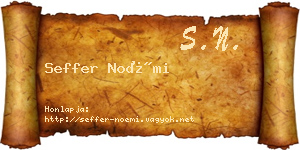 Seffer Noémi névjegykártya